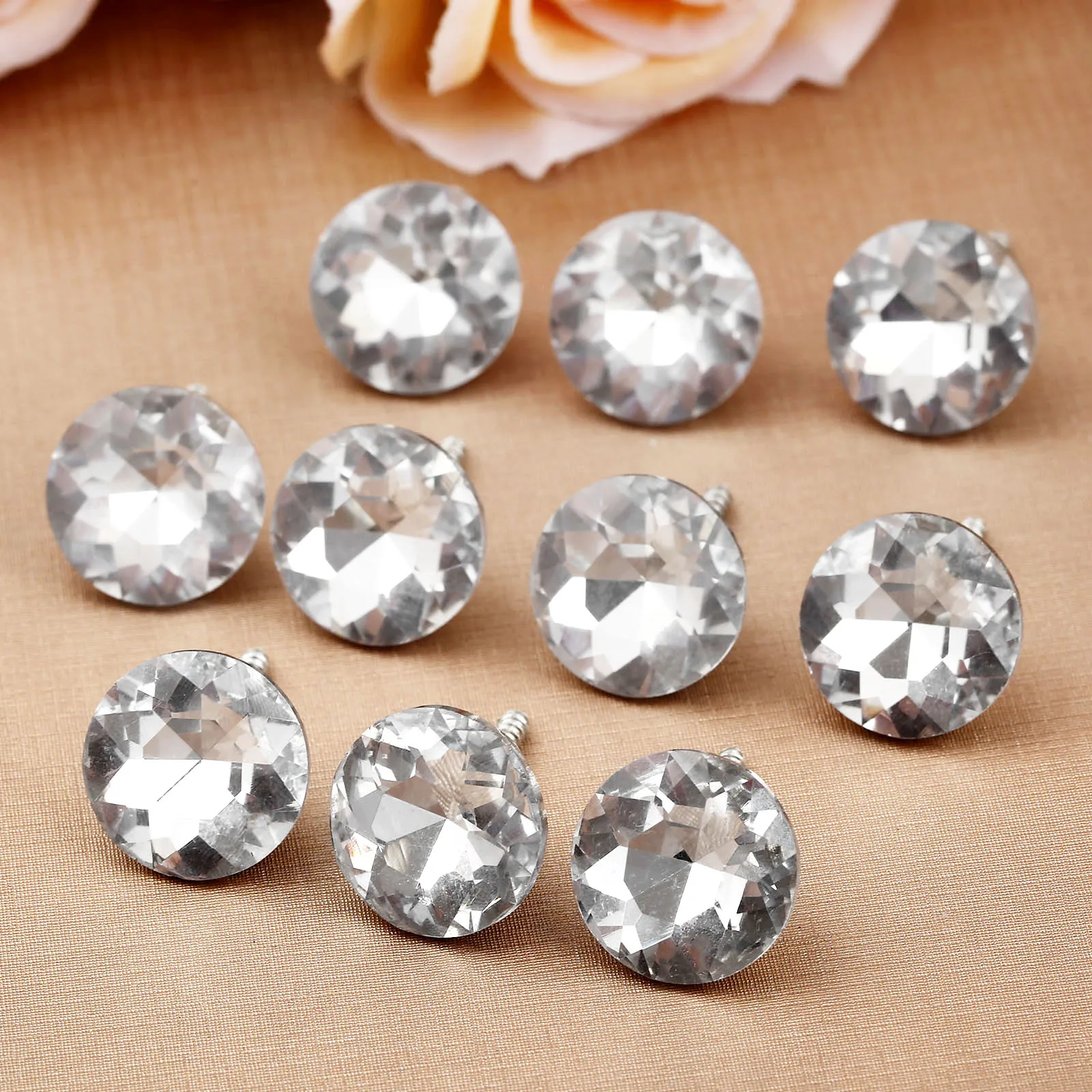 Agidea 30 bottoni da tappezzeria con strass da 30 mm, con puntina, per cucito, divano, letto, testiera, fai da te, decorazione da parete