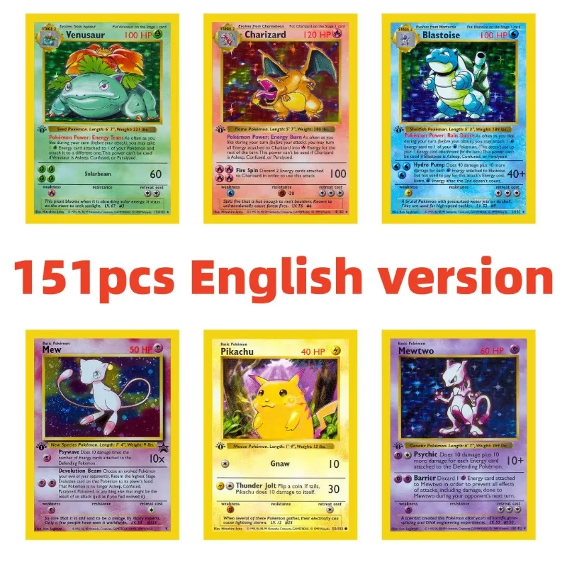 

Pokémon PTCG First Generation English Version Charizard Animation Characters Self Made Anime Classics Game Collection Cards Toy