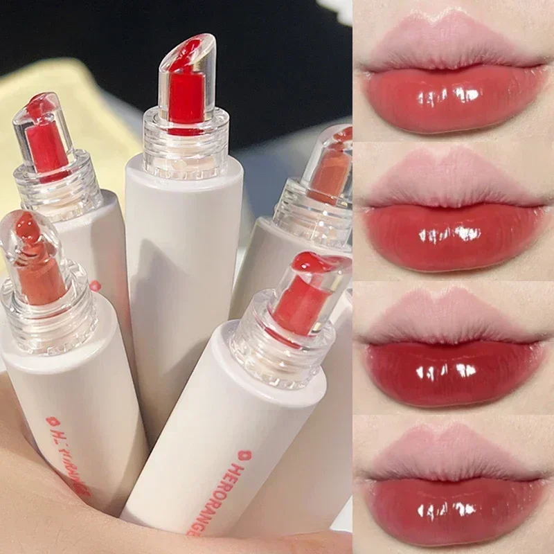 Crystal Jelly Lip Gloss Mirror Water Sexy Red Liquid Lipstick Idratante Lasting Lip Plumper Lip Tint Makeup Cosmetici Coreani