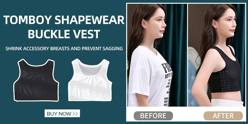 Description Picture 2 of itemOWEQ Women Seamless Summer Short Vest Flat Breast Binder Breathable Tank Top Shaper Bustier Corset Tomboy Underwear Wholesale