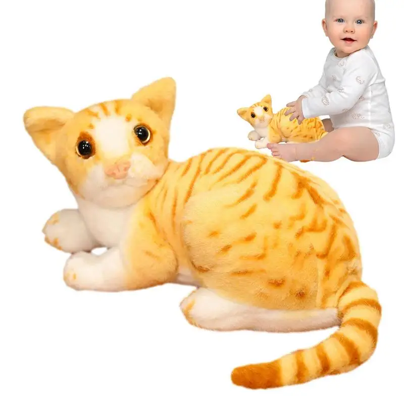 

Cute Simulation Cat Plush Toys Soft Stuffed Kitten Model Fake Cat Realist Animals For Kids Girls Birthday Valentine's Day Gift