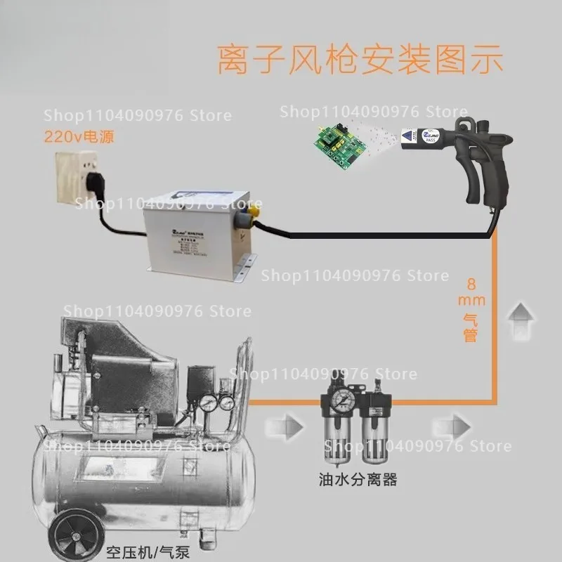 10KV 정전기 이온 블로워 산업용 이온화 에어건 이온 윈드 스네이크 머신 이온 발생기 정전기 제거기 ZJ-302D