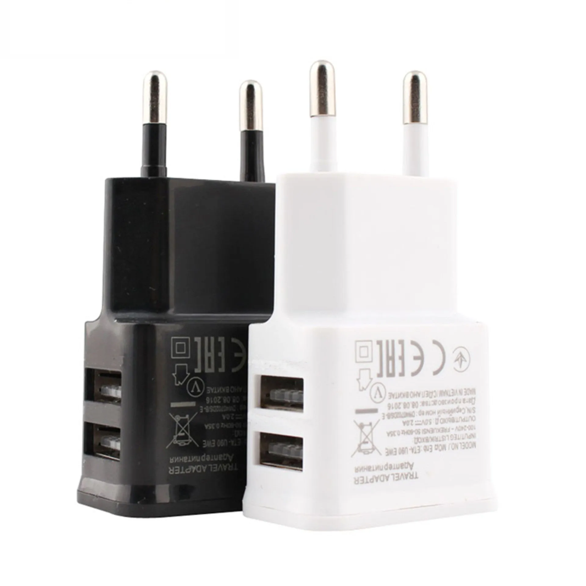 5V Portable Dual USB Power Adapter Mobile Phone Charger Electrical Socket Travel Smart Matching Charger Adapter Smartphone