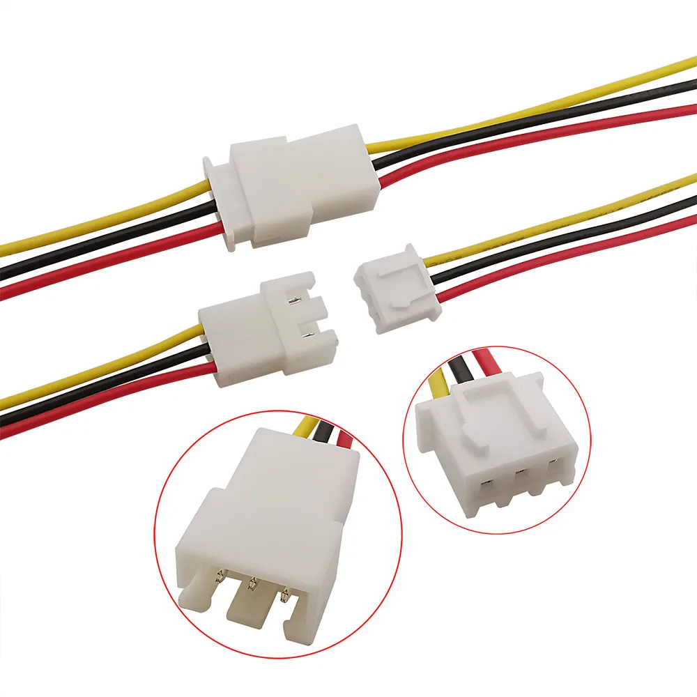 しゃけコネクター2本セット 10Pcs JST XH 2.54mm 3Pin Male & Female Socket Wire Connector