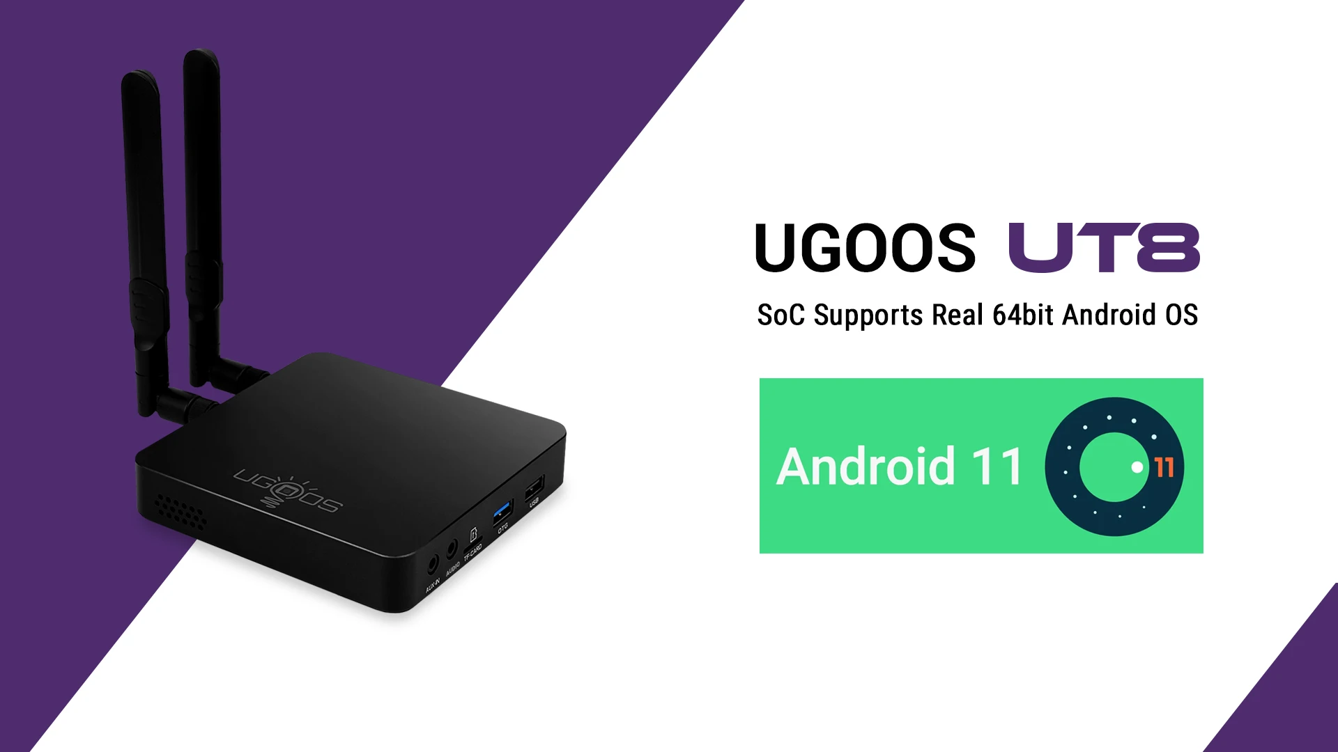 UT8 PRO TV BOX Android 11.0 DDR4 8GB RAM 64GB ROM RK3568 WiFi6 Media Player BT V