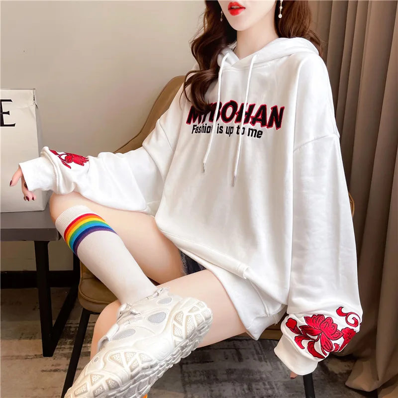 2022 Spring Autumn Hoodies Women Chinese Style Thin Hooded Clothes Large Size National Fashion Loose Hoodies