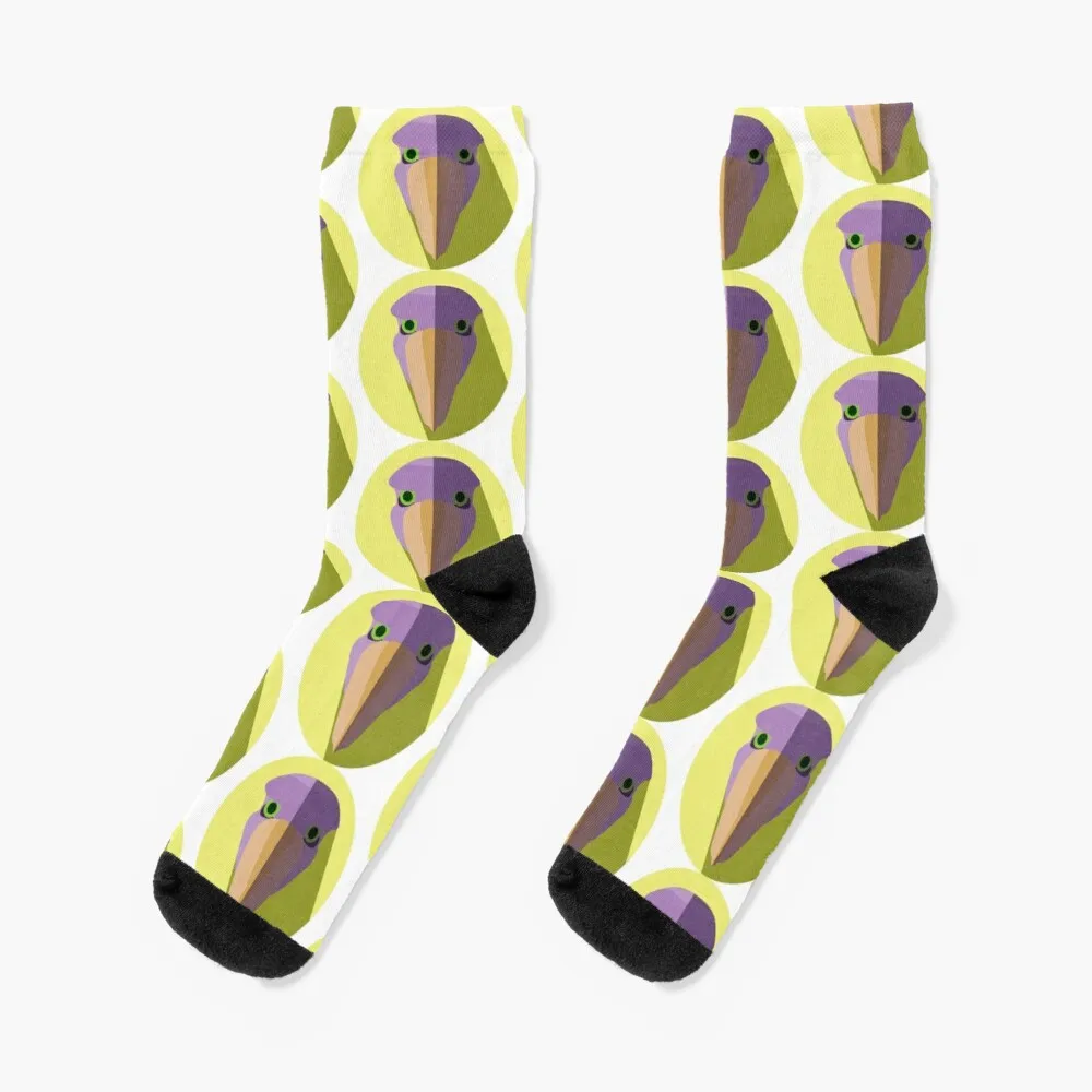 Purple Shoebill Stork Icon Socks Mens Fashion