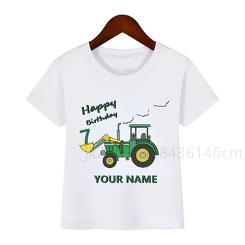 Alternative view of Boy Cartoon Car Birthday Number Print T-shirt Children's Birthday Boy T-shirt Boy&Girl Funny Gift T-shirt Gift Boy Clothes