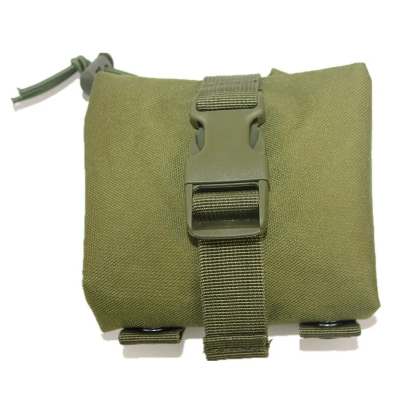Tactical Dump Pouch Waist Folding Dump Bag Roll-Up Drawstring Utility Tool Storage Pack Hunting Accessories Molle Tool Bag