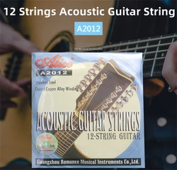 Hot Sale Alice A2012 12 Strings Acoustic Guitar Strings Steel Copper Alloy Winding Musical Instrument Guitar Parts Accessories