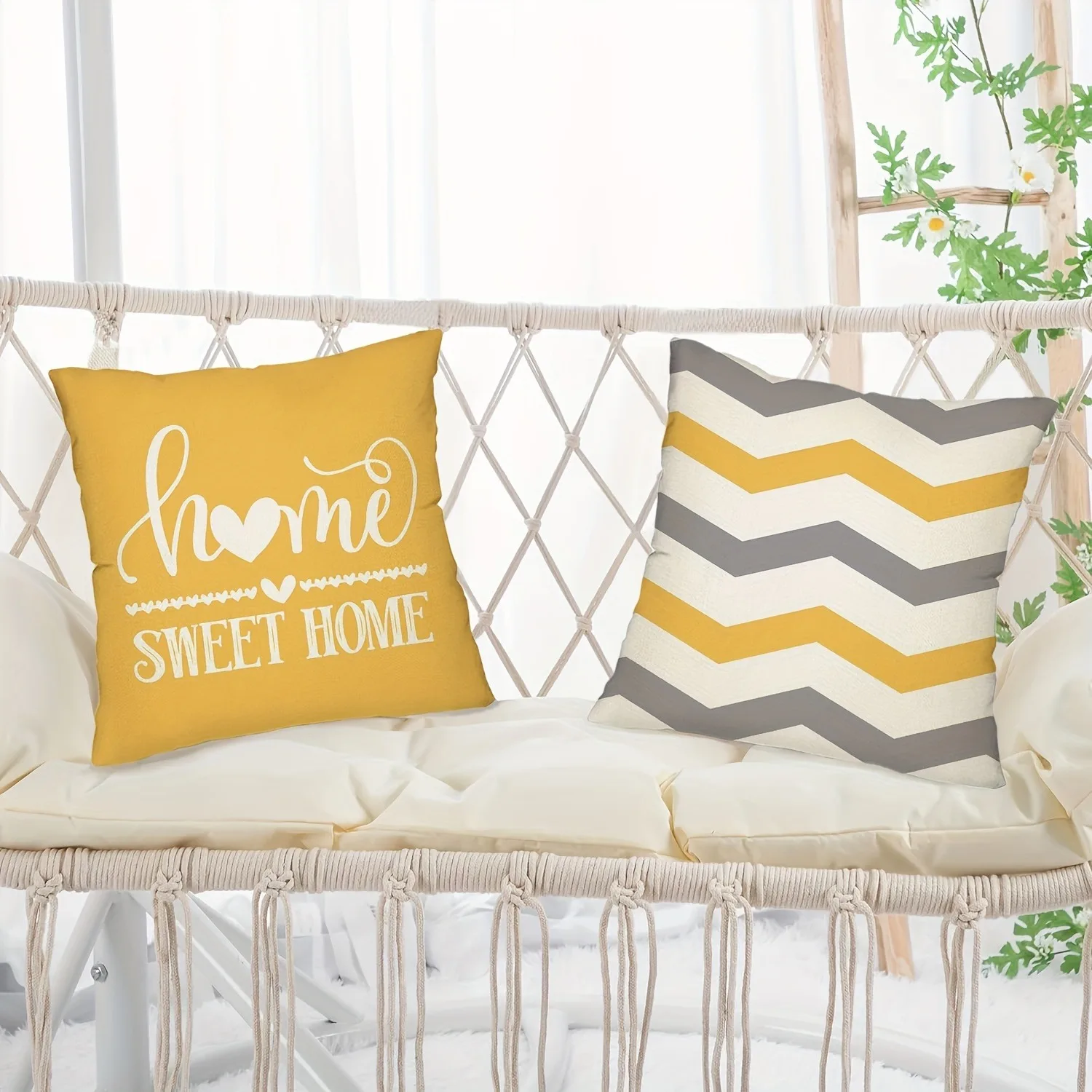 SWEET HOME decoration fashion yellow gray geometric pattern printing pillowcase living room sofa cushion cover room decoration 5