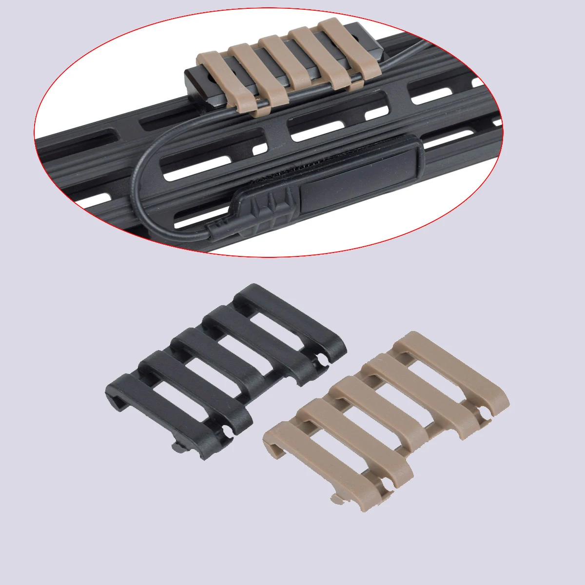 

Tactical Picatinny 5 slot 20mm Rail Cover PEQ 15 DBAL M300 M600 Airsoft rifle Accessories Pressure Switch Wire Holder Wire Loom