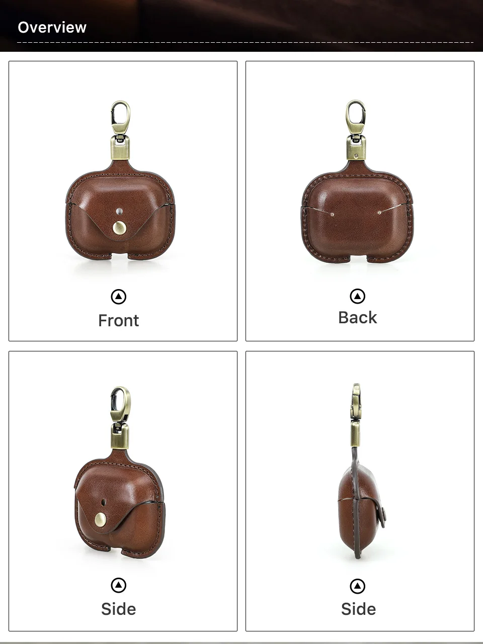 Genuine Leather Cover for AirPods Pro 3 Case Airpod Pro 2nd 1st generation Bluetooth Wireless Headphones Charging Box with Hook