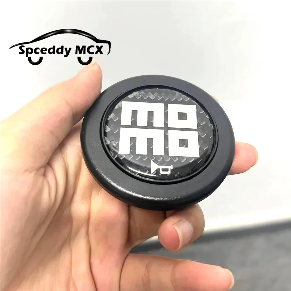 

JDM Italy MO Real Carbon Fiber Car Horn Button Sport Steering Wheel Center Cap For Universal