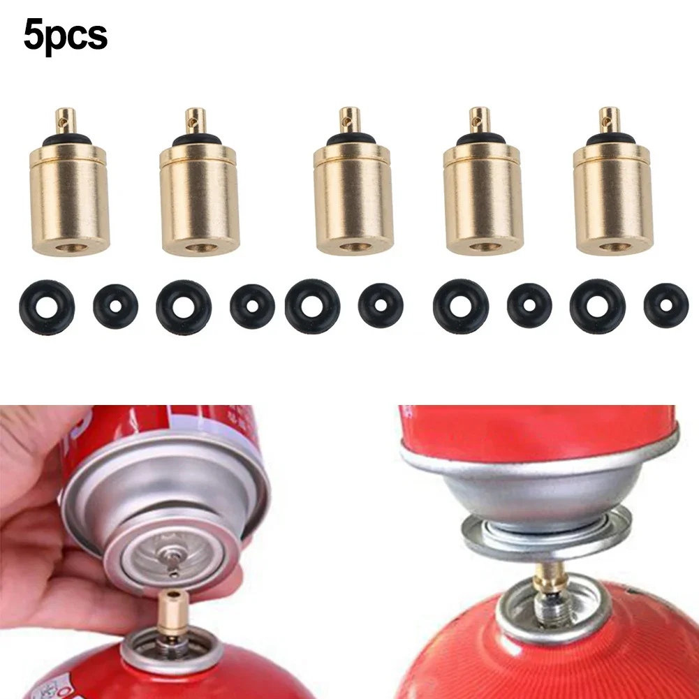 Fast and Convenient Gas Refill Adapters for Camping Stoves 5pcs Butane Canister Tanks Reliable Gas Tank Filling