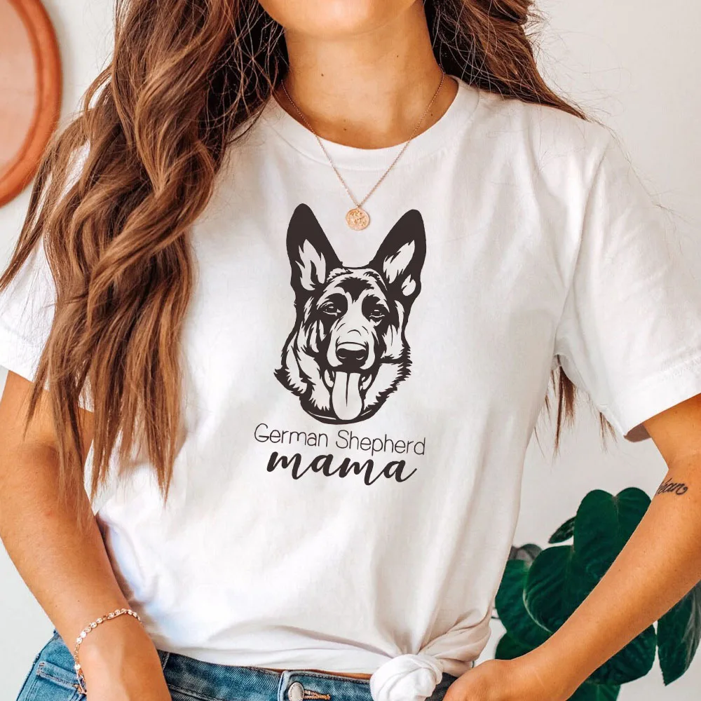 thumbnail image 2 of Verita Culture German Shepherd Dog Mom Shirt For Women Cute Dog Aussie Mama Graphic Short Sleeve Casual Mama Gifts T Shirt 2 of 11