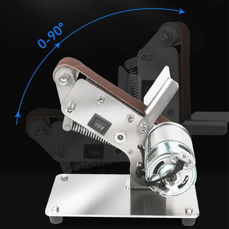 Mini Electric Belt Sander Multifunctional Belt Grinder 7 Speeds 100V~240V DIY Polishing Grinding Machine Cutter Edges Sharpener electric grinder electric sander belt sander