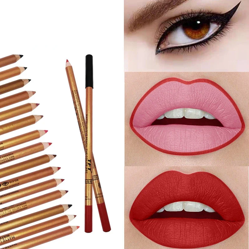 Waterproof Pencil Lipstick Pen Matte Lip Liner Long Lasting Makeup Pens Easy To Wear Non-stick Cup карандаш для Blooming Soft