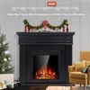 44" Electric Fireplace with Mantel Package Free-Standing Fireplace Heater, Wooden Surround Firebox with Log, Remote Control 3