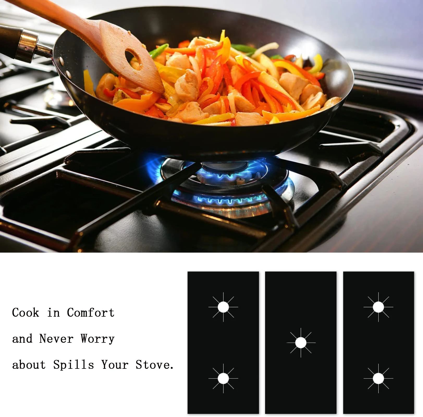 Description Picture 3 of itemReusable Gas Stove Protector Cooker Cover Liner Clean Mat Pad Kitchen Gas Stove Top Protector Kitchen Accessories
