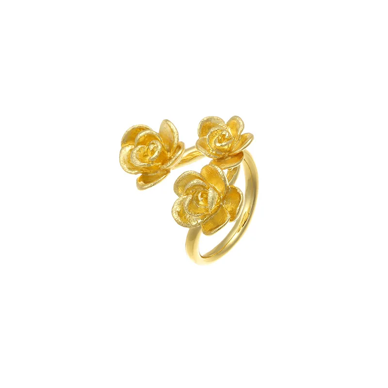 

SGR1 Rings for Women Flower Chain Open Ring Punk Aesthetic Geometry Jewelry Gift