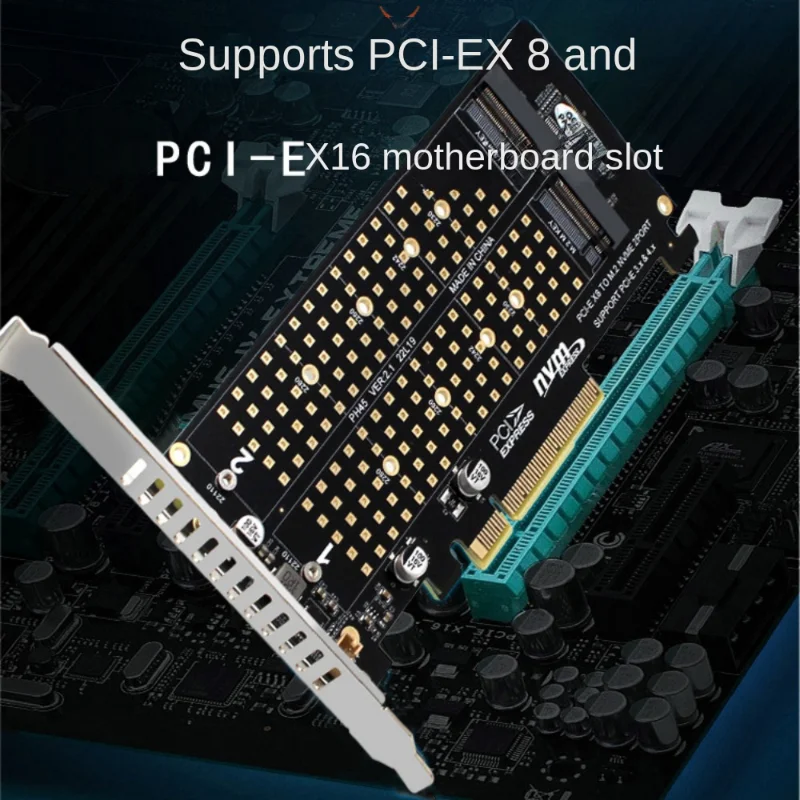 Dual NVMe PCIe Adapter, NVMe SSD to PCI-e x8/x16 Card