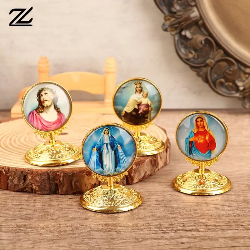 Plaque acrylique ronde avec motif Jésus Vierge Marie, style vintage  classique, art adapté à la décoration murale de la fenêtre de la chambre de  la maison - AliExpress