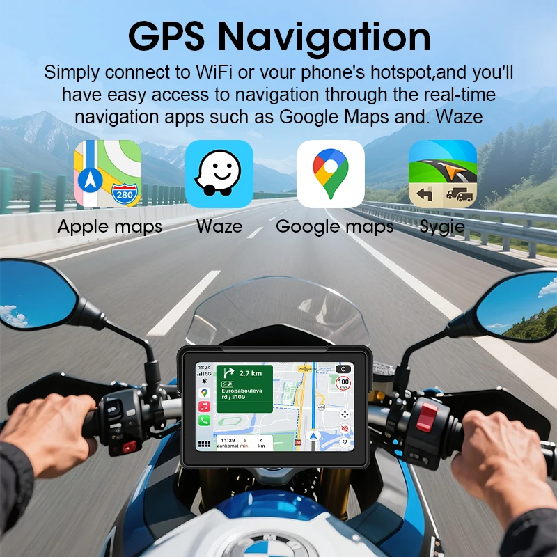 Android Auto Carplay Motorcycles for BMW Motorcycles R1200GS ADV/R1250GS ADV/S1000XR ADV Waterproof GPS Motorcycle Accessories