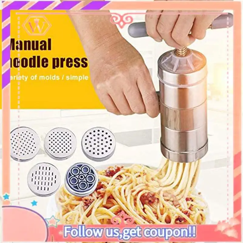 Noodle Making Machine Manual Noodles Press Machine Pasta Maker Stainless Steel, Noodle Mould