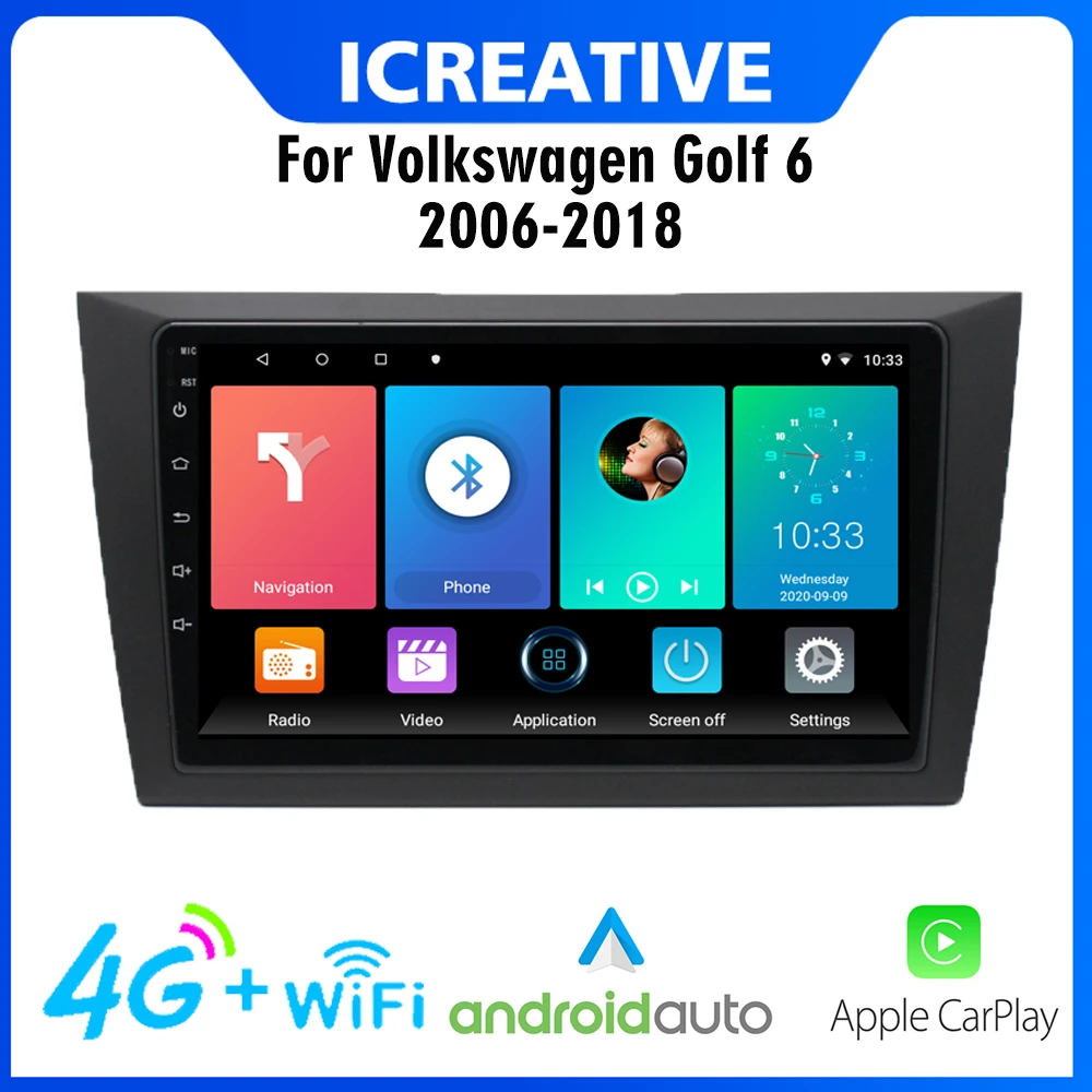 staal conservatief IJver Android Autoradio 4g Carplay 9'' 2 Din Car Radio For Volkswagen Golf 6  2006-2018 Gps Navigation Stereo Multimedia Player - Car Multimedia Player -  AliExpress
