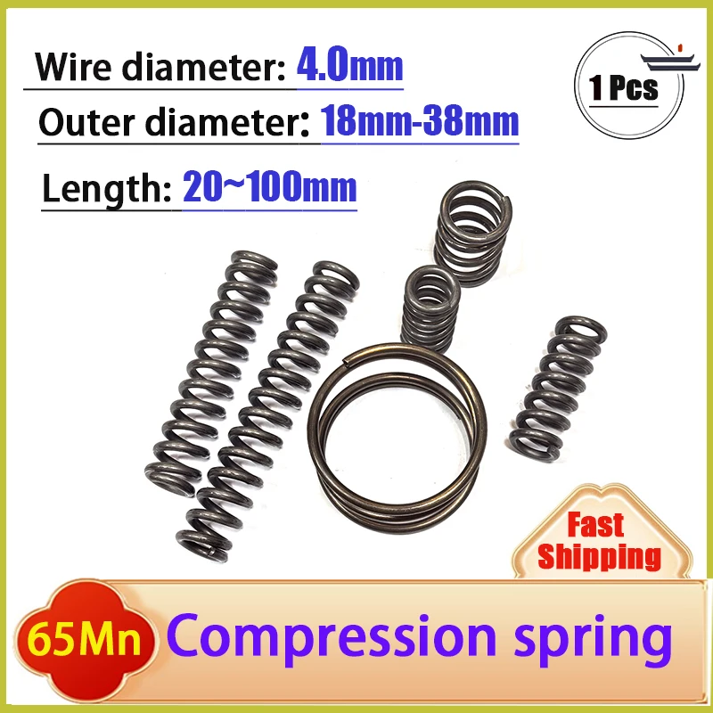 Strong Spring Steel Pressure Compression Spring, 4.0mm Wire Diameter, Customizable Dimensions