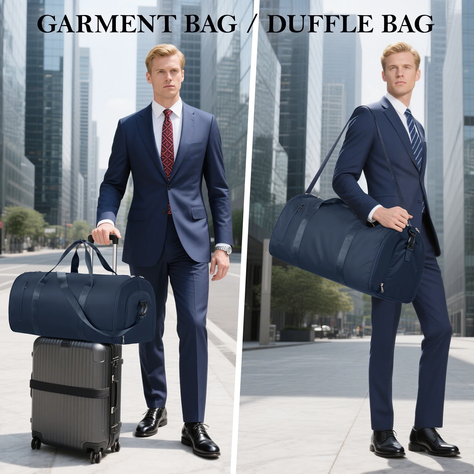 Suit Holders Travel Bag Case for Suit Holder-Convertible Bag Folding Suit Holders for Men Women Travel Business Clothing Bag ﻿