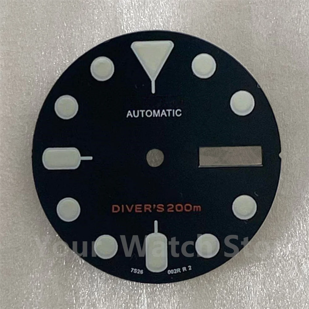 NH36 Abalone X007 Dial Green Luminous 28.5mm Dial Matching 4R36 Movement Diving Watch Dial NH36A Dual Calendar Accessory Blue
