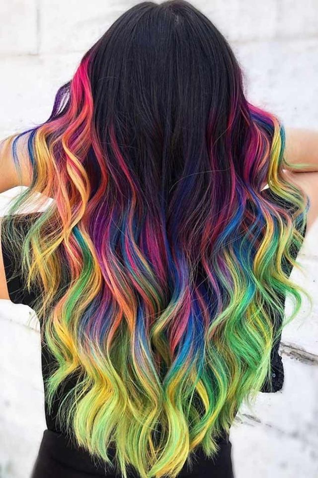  18 Color Clip Style Hair Extensions 22 Inch Color Hair Extensions High Gloss Long Straight Synthetic Wig For Children Women 