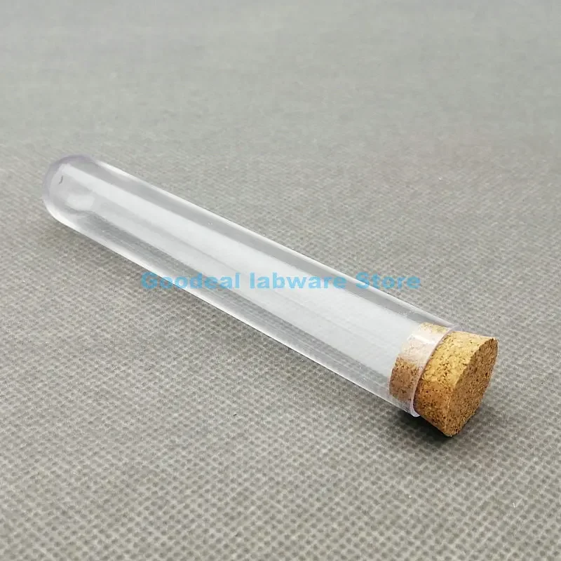 30pcs 50pcs 100pcs Lab 18x105mm Clear Plastic Test Tubes With Corks Stoppers Camellia candy vial wedding gift tube