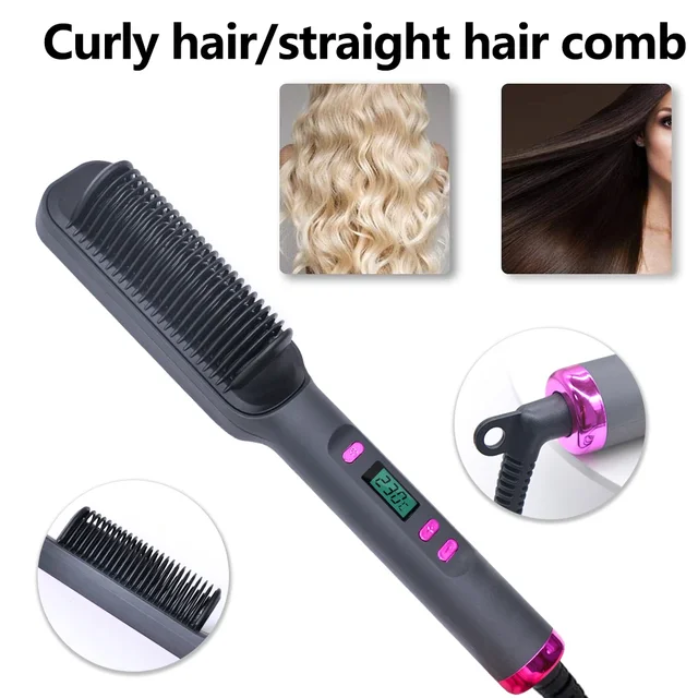 Electric Hot Comb Straight Hair Straightener Comb Straightening Brush Negative Ion Multifunctional Anti-Scalding Styling Tool 6