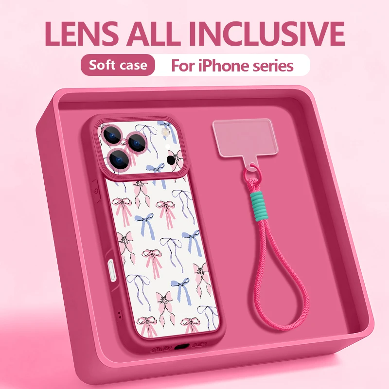 Vibrant Ribbon Bow Pattern Shockproof Phone Case - TPU Silicone Cover