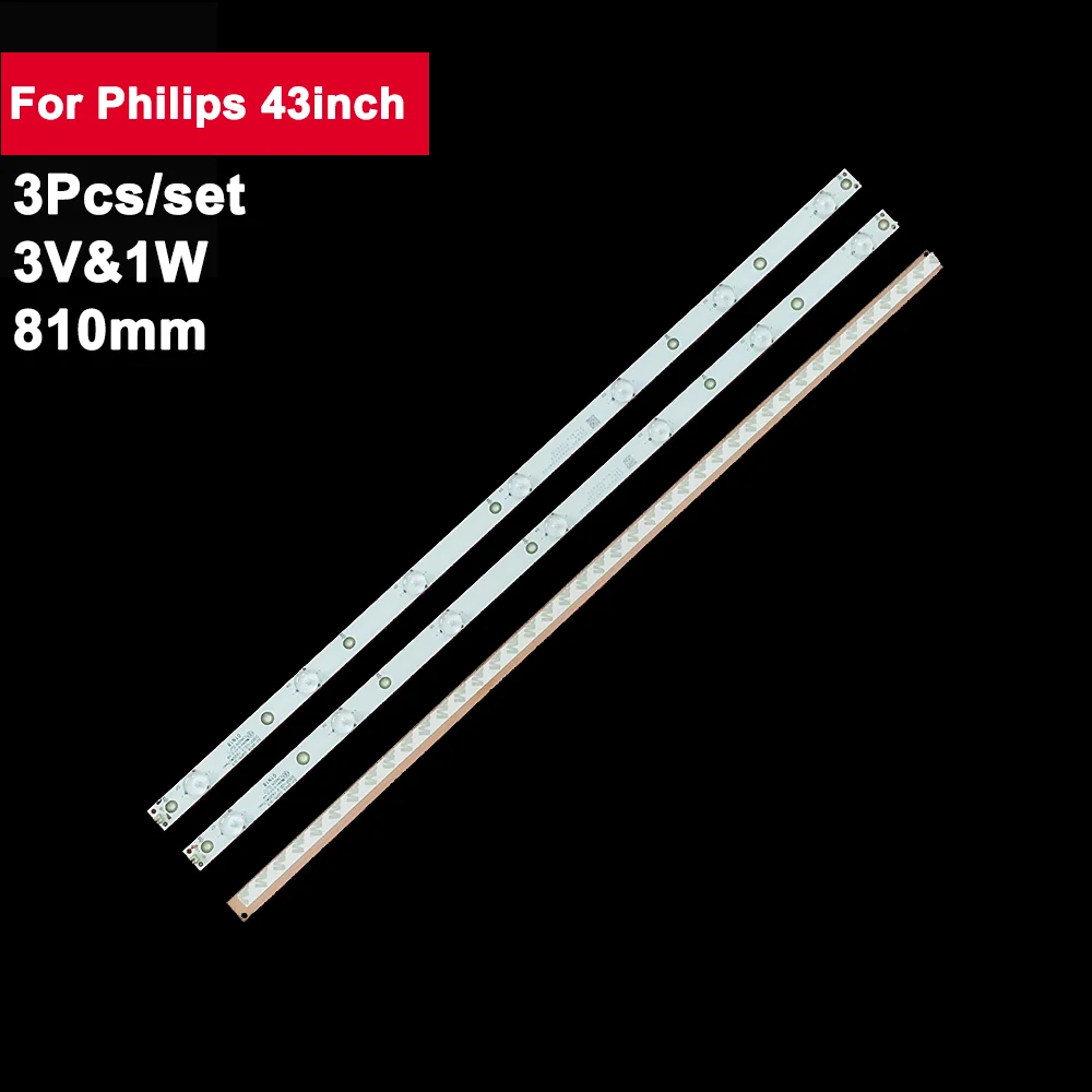

Square Lens 3pcs 810mm Led Backlight Strips For Philips 43inch HRS-H554-043ES19-0307 43PFS6825/60