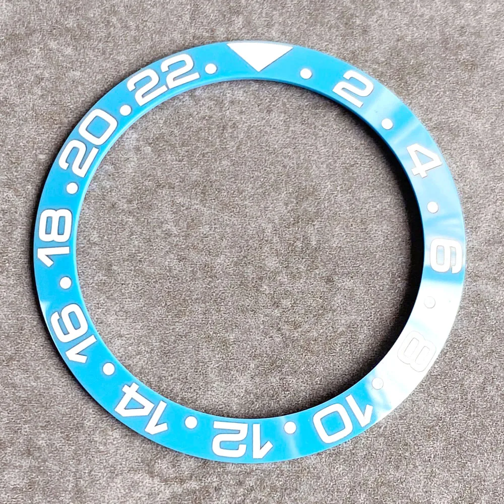 Enhanced Black/Light Blue/Black Gray GMT Ceramic Bezel Insert