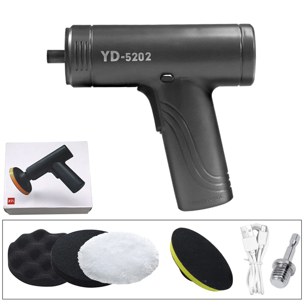 Wireless Car Polishing Machine USB Rechargeable Cordless Car Polisher With Electric Sander Waxing Machine Accessories