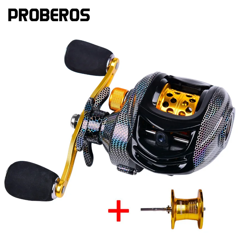 

PROBEROS 7.2:1 Baitcast Reels&Spool Kit Laser Carbon cloth Colors Lure Reel 3+1 Ball Bearings 200g Right and Left Fsihing Reels