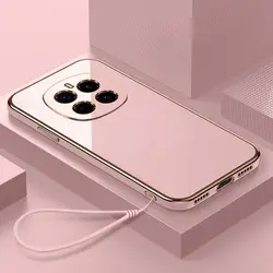 Luxury Square Plating Shockproof Phone Case for Honor Magic7 Pro (Pink)