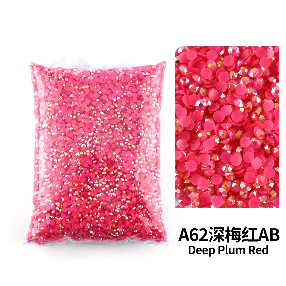 Bulk Wholesale Jelly Color AB Transparent Faceted FlatBack Resin Rhinestones for Nail Art & Garment Decoration