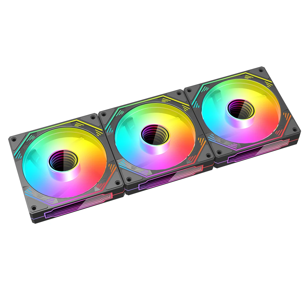 주소 지정 가능한 RGB 케이스 선풍기, 1800 RPM 5V 3 핀 ARGB 12V 4 핀 PWM 음소거 환풍기, 다면 인피니티 미러 ARGB 조명 효과, 120mm