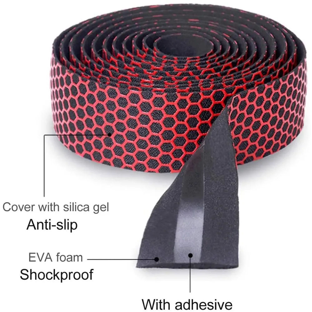Guidoline Velo Route Eva Bandes de Guidon Avec Bouchons d'extr&eacute;mit&eacute; Antid&eacute;rapant Confortable Cyclisme Bandeau de Guidon V&eacute;lo