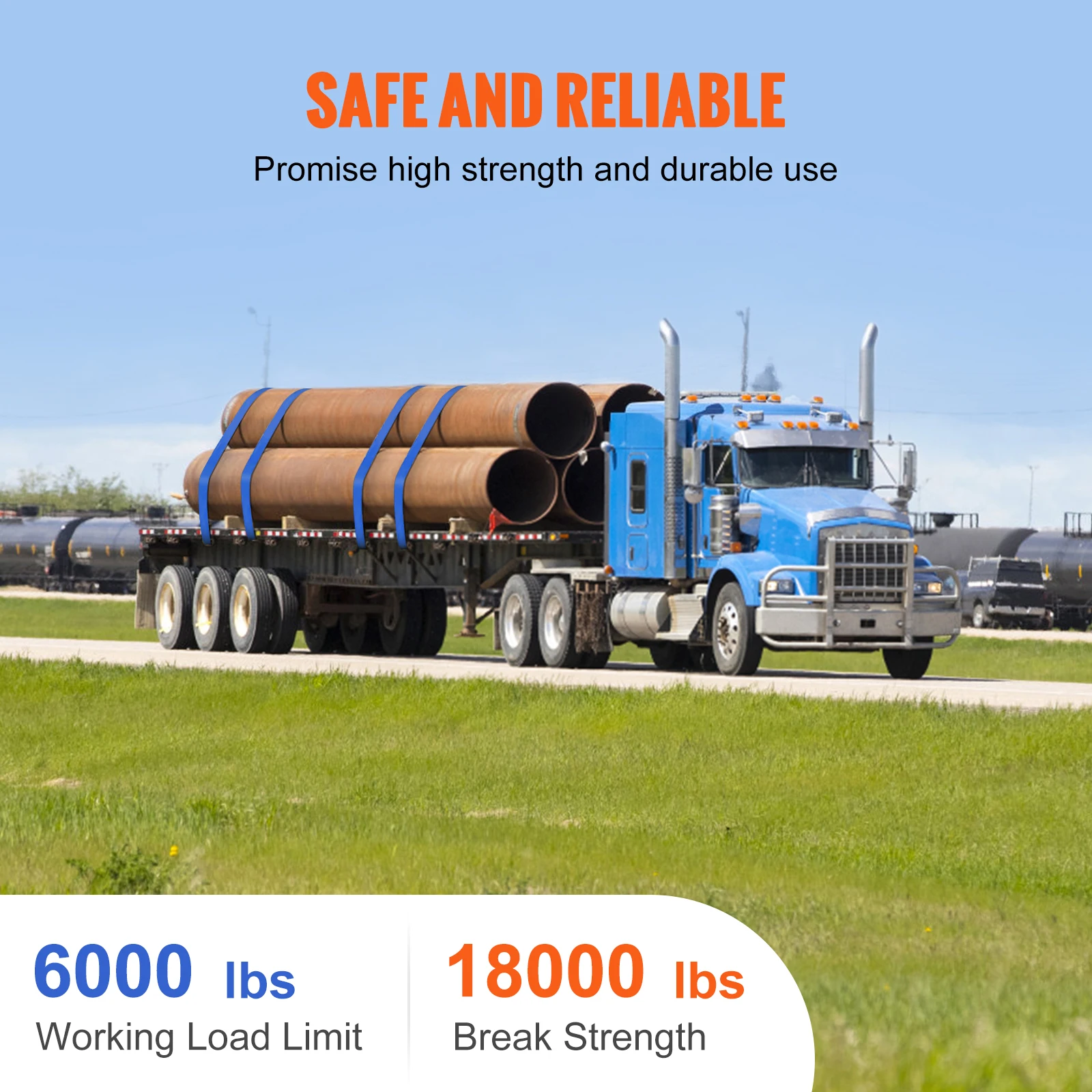SucceBuy 30/40ft Winch Truck Straps with Flat Hook Flatbed Tie Downs Cargo Control for Trailers Towing Farms Rescues Tree Saver