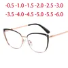 Retro Metal Cat Eye Glasses New Fashion Clear Lenses Prescription Short Sight Eyewear 0 -0.5 -1 -1.25 -1.5 -1.75 -2.0 To -6 1