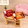 1:12 Dollhouse Miniature Bookcase Showcase Mini Display Rack Storage Cabinet Desk Supplies Rack Model Home Furniture Decor Toys 3