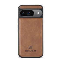 Premium Magnetic Leather Phone Case - Shockproof, Car Holder Compatible - Pixel 9 Pro XL (Brown)