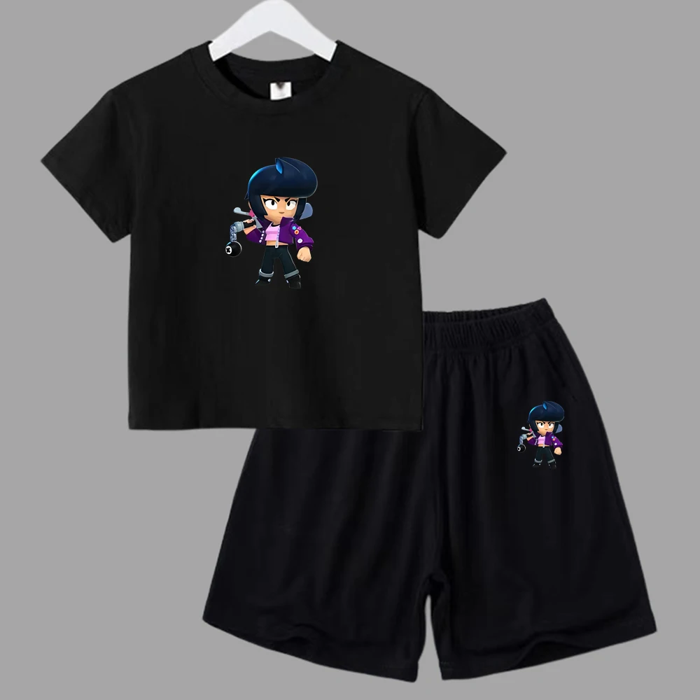 thumbnail image 1 of Conjuntos deportivos de verano para niños, camisetas de manga corta y pantalones de lucha de anime, conjuntos para niños y niñas de 3 a 13 años, 1 of 5